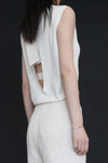 SWAYING/KNIT Silk Cashmere Back Hollow Vest SW24SS1T12 White PS75